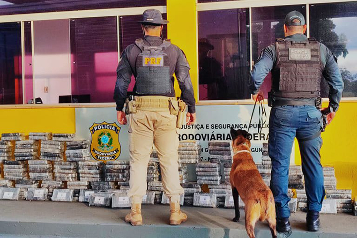 Ação conjunta de PM e PRF apreendem mais de 200kg de cocaína em Guia Lopes da Laguna